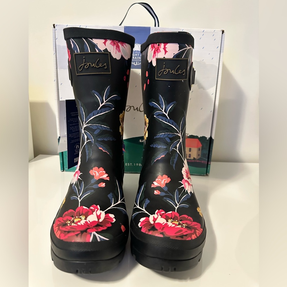 JOULES MOLLY WELLY MID-HEIGHT RAIN BOOT, Size 6